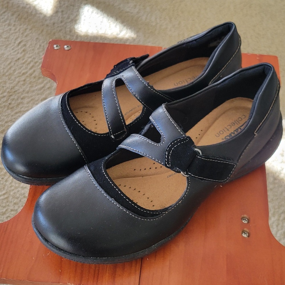 Clarks Collection Womens 8.5 M Black Roseville Jane Adjustable ZStrap Mary Jane - Picture 3 of 9